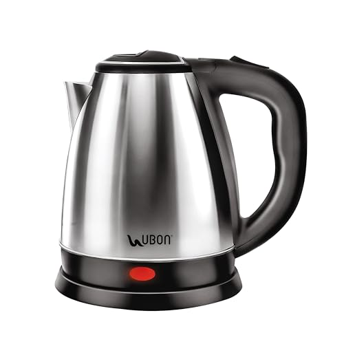 Image of Ubon Electric Kettle with Stainless Steel Body, 1.5 litre, used for boiling Water, making tea and coffee, instant noodles, soup etc. (Silver)