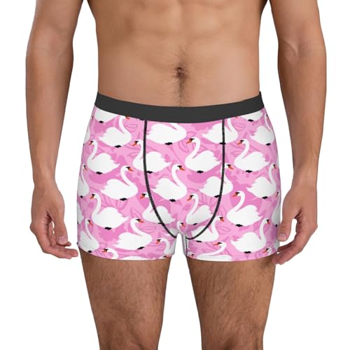 Beautiful Swans Print Underwear For Men Comfy Cozy Holiday Boxer Briefs2