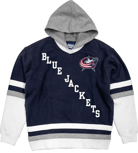 Columbus Blue Jackets NHL Officially Licensed Hockey Hooded Sweatshirt Felt Embroidery, Small