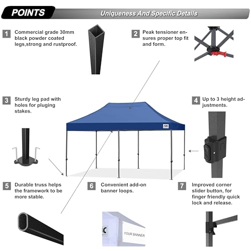 Image of ABCCANOPY Patio Pop Up Canopy Tent 8x16 Commercial-Series (Navy Blue)