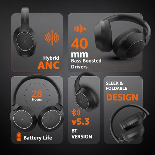 Amazon Basics Pro Series Wired USB On Ear Headset with Mic | 40 mm Driver | Computer/PC or Laptop Headphone | Noise Cancellation Microphone | in-line Control for Home, Office, Teams or Zoom, Black