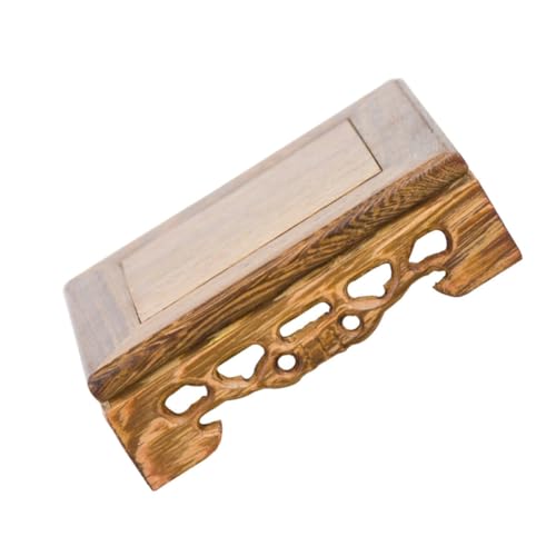 EXCEART Porta Macetas Cuadrado de Madera Roja Base Lisa Antirayaduras, Soporte para Plantas y Adornos en Interiores, Protege Muebles y Pisos