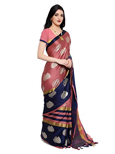 Image of DHRUVI TRENDZ Women's Cotton Silk Saree (DT-S1636 Purple)