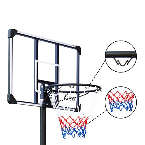 Rakon Portable Basketball Hoops & Goals Basketball System with 42 Inch Backboard, Height Adjustable 6.2ft -8.5ft for Adult Youth Kids Indoor Outdoor Use