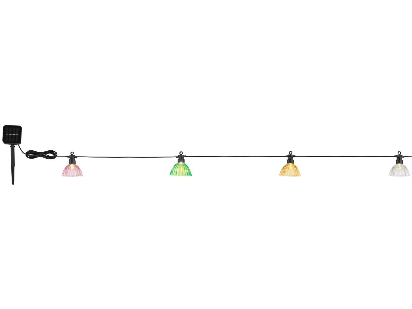 meineWunschleuchte 2er Set Solarbetriebene Outdoor Lichterkette mit 10 bunten Schirmen, 3,6 Meter