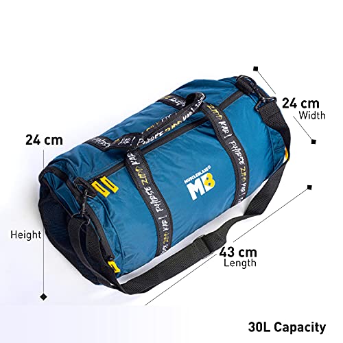 Image of MuscleBlaze Gym Bag (Phirse Zidd Kar), Duffle Bag for Men and Women, Blue, 30 L