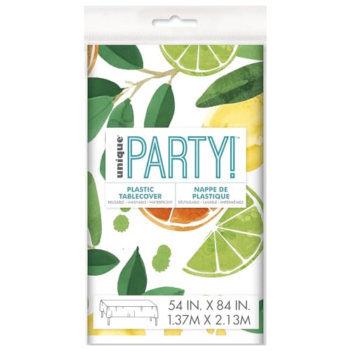 Citrus Fruit Rectangular Table Cover (54" x 84") - 1 Pc. | Vibrant & Durable Plastic, Perfect For Summer Parties, Tropical Themes, BBQs & Picnics - image 4