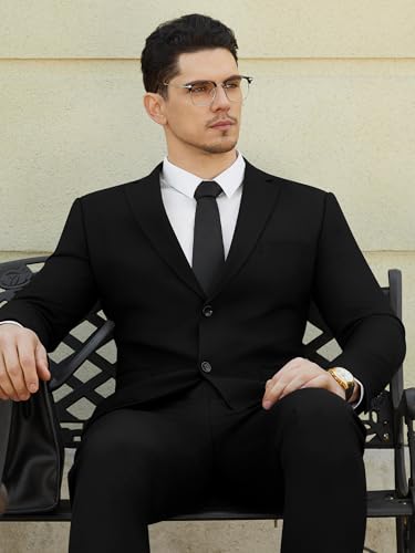 WEEN CHARM Men's Suits Slim Fit 2 Piece Two Button Blazer Wedding Prom Tuxedo Single Breasted Jacket Pants Set4