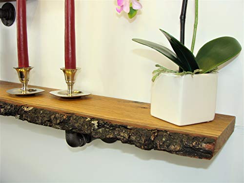 Étagère murale en chêne de 110 cm pour une déco de salon rustique et vintage