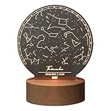 Custom Star Map Night Light Personalized Constellation Map - Anniversary Gift for Couple Valentine's Day Gift - Star Map by Date Constellation Lamp First Date Map Print Sky Star Night Light