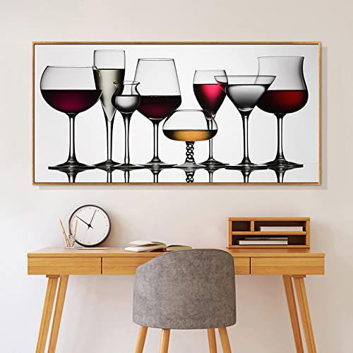 Bouteille mur photos vin verre KEBIA décoration grand format sans cadre salon chic