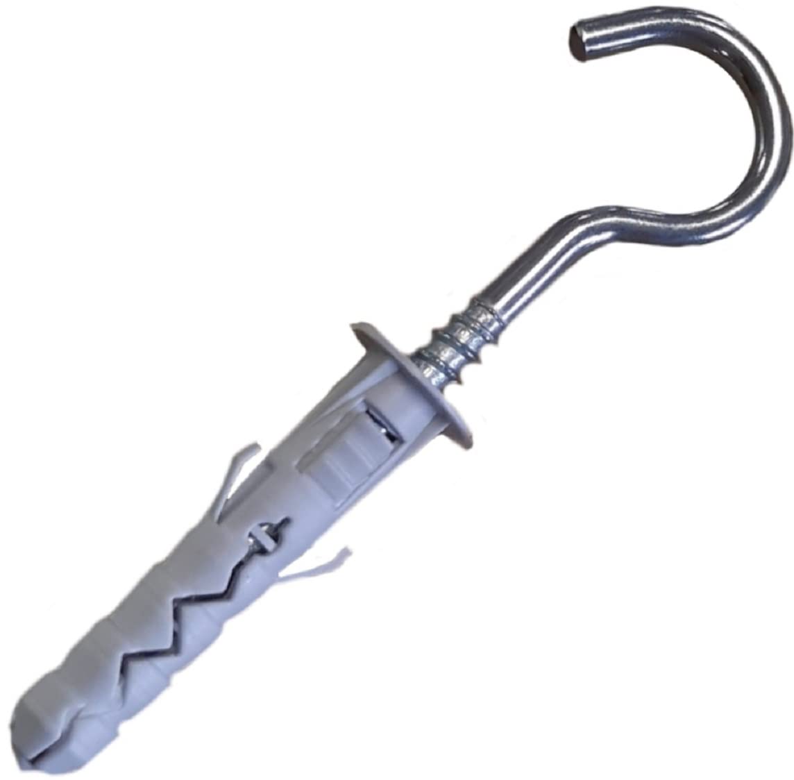 Llb Silver Screw In Hooks Heavy Duty 10 Pack - Galvanised, With Wall Plugs Included