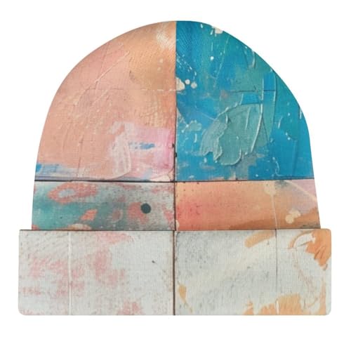 Diagonal Tartan Lumberjack PlaidChildren's Warm Knitted Hat, Suitable for All Seasons and Daily Wear4