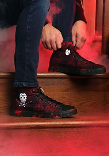 Ground Up Adult Friday The 13th Jason High Top Sneakers Size 12 Red | Image 1