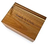 Wooden Keepsake Box Large - Personalized Memory Box, Acacia Wood Chest with Lid, Engraved Hidden Message, Decorative Memorabilia Boxes for Love Letters, Wedding Photos, Rustic Storage, 11x8x4.75 in