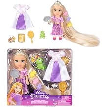 Disney Princess Rapunzel Doll Longest Hair Petite Rapunzel Doll with Pascal, in Purple and White Dress Fashions
