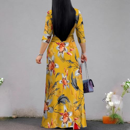 Image of PinkPatty Plus Size Maxi Dress for Women 3 /4 Sleeve Casual Long Dress