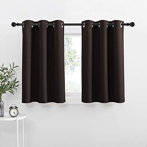 NICETOWN Kitchen Blackout Window Treatments Curtains - Eyelet Top Home Fashion Blackout Curtains Tailored Panels (Double Panels, W42 x L36 inches 1.2
