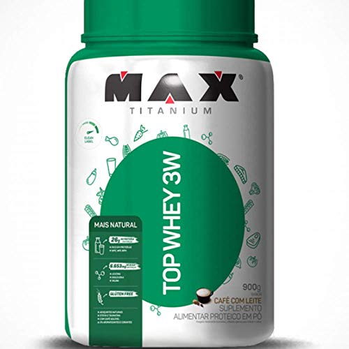 Top Whey 3W 900gr + Natural - Max Titanium Sabor:Café