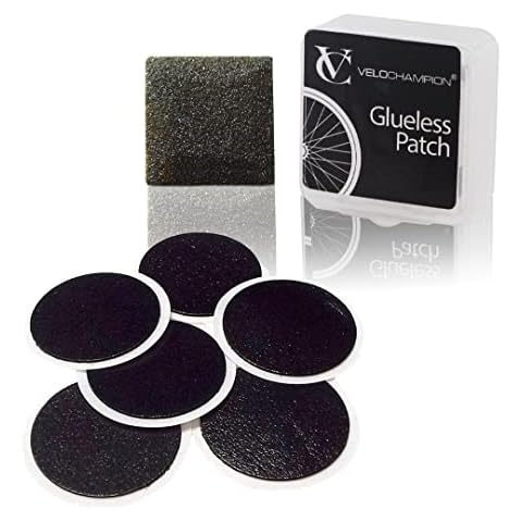 VeloChampion Self Adhesive Bike Puncture Repair Kit Patches. Travel Size. 6 Pack for Road Bike and Mountain Bike Tyres Cover
