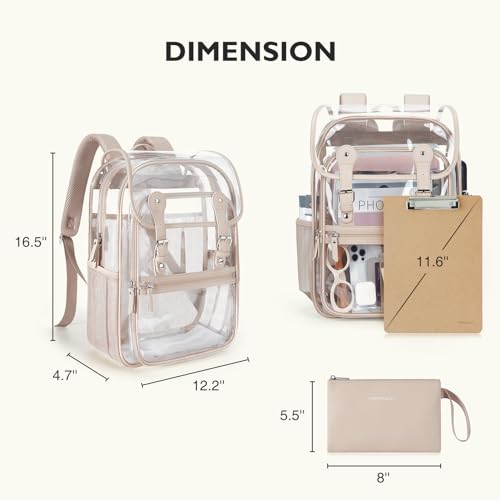 mommore Clear Backpack Set 17 inch Heavy Duty Transparent School Bookbag by mommore - Used condition - Image 6