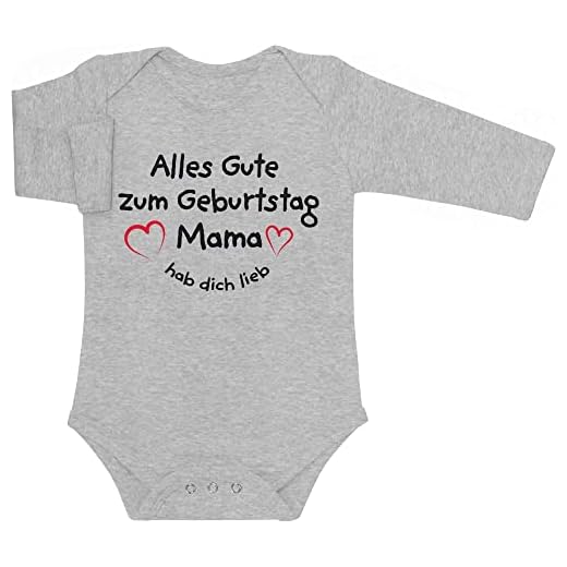 Shirtgeil Grattis på födelsedagen mamma Hab dig kärlek baby långärmad kropp