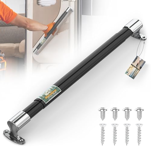 Adjustable RV Screen Door Handle (21.7”-33”) - Extra Wide Grip&Durable Grab Bar,Heavy-Duty RV Door Handle for Camper, Motorhome, Travel Trailer, Truck.Easy to Grip
