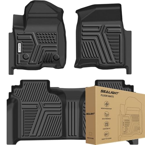 SEALIGHT All Weather Floor Mats for 2019-2026 Chevy Silverado GMC Sierra 1500 Accessories / 2020-2026 Sierra 2500 HD/3500 HD Crew Cab, Non-Slip TPE, Odorless, Easy to Clean, Waterproof, Custom Fit by SEALIGHT - Used condition - US$85.30