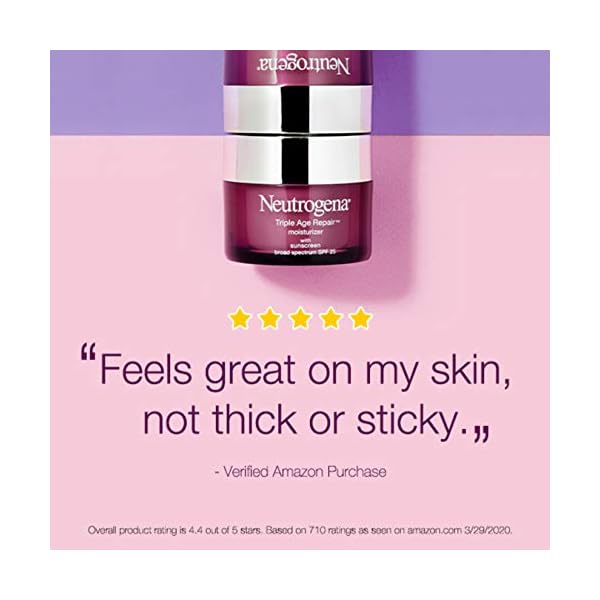 Neutrogena-Triple-Age-Repair-Anti-Aging-Daily-Facial-Moisturizer-with-SPF-25-Sunscreen-Vitamin-C-Firming-Face-Neck-Cream-for-Dark-Spots-with-Glycerin-Shea-Butter-17-Ounce Neutrogena Triple Age Repair Anti-Aging Daily Facial Moisturizer with SPF 25 Sunscreen & Vitamin C, Firming Anti-Wrinkle Face & Neck Cream for Dark Spots, Glycerin & Shea Butter, 1.7 oz