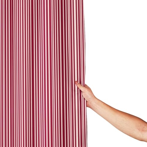 Rideau de douche anti-moisissure en polyester écossais rouge pour sol sec - 5