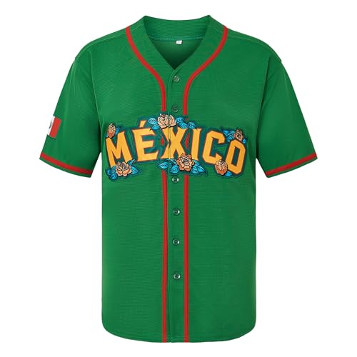 Camiseta de béisbol para hombre Happy Gilmore Mexico Guadalupe manga corta con botones miniatura 2