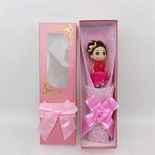 Preisvergleich Produktbild Hailun Die Prinzessin Lovely Baby Spielzeug Karikatur-Blumenstrauß-Geschenk-Kasten mit künstlichen Blumen kreative Geschenke for Staffelung / Geburtstag / Valentine Rosa
