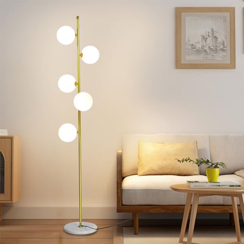 【Materiale di alta qualità】La lampada da terra è realizzata in metallo resistente con superficie di finitura lucida ed è progettata con curve morbide, che sono più lucide e antiruggine, rendendola splendida e preziosa. Questa lampada da terra presenta un corpo in metallo tubolare resistente e una base in marmo, che è molto elegante.