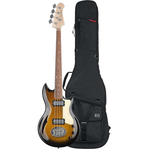 Lakland Skyline Hollowbody-30 Bass, Tobacco Sunburst, Gator Transit Bass Guitar Bag Bundle