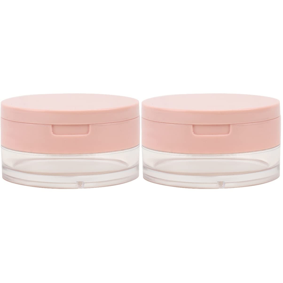minkissy 2pcs Elastic Plastic Mesh Mini Makeup Containers Set Travel Powder Case with Mirror Makeup Sponge Puff Holder Small Containers Lids for Daily Use