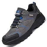  Zapatos Senderismo Hombre Botas De Montaña PU Cuero Zapatillas Antideslizante Cordones Ligero Botines Exterior Calzado Trekking Camper Al Aire Libre Marrón Gris Verde 39-47 Gris 42