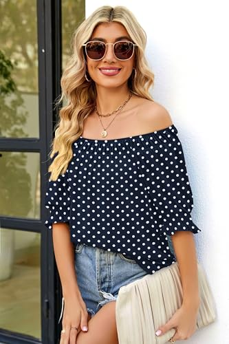 Image of WIHOLL Womens Short Sleeve Square Neck Summer Tops Dressy Casual Blouses Trendy Clothes 2026