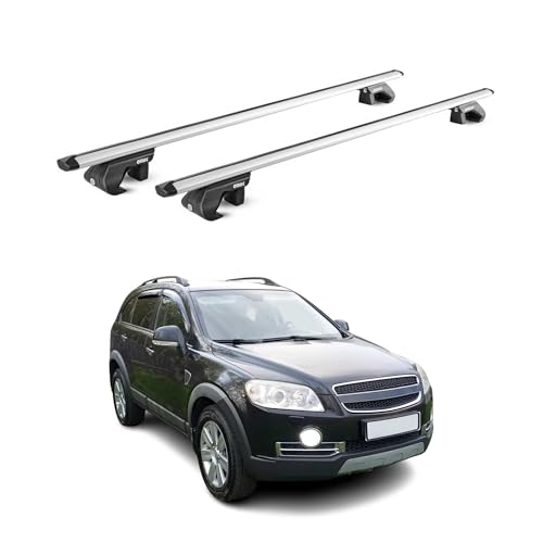 Barres de toit Chevrolet Captiva 2006-2016 aluminium pour rails standards transversales