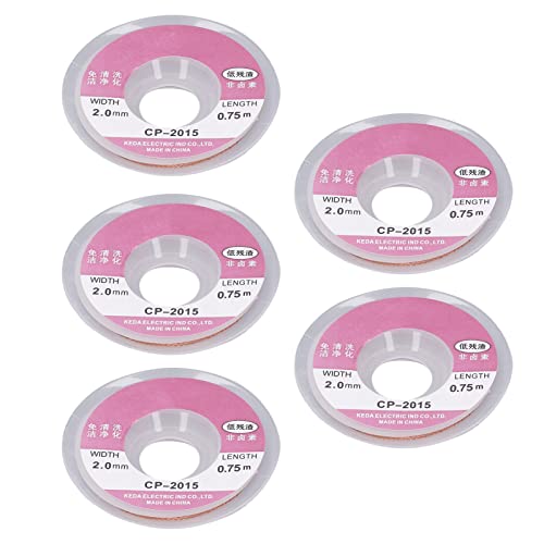 Desoldering Wick, 5Pcs Low Residue Solder Sucker Wick Easy To Use Soft For Cleaning #TOP6