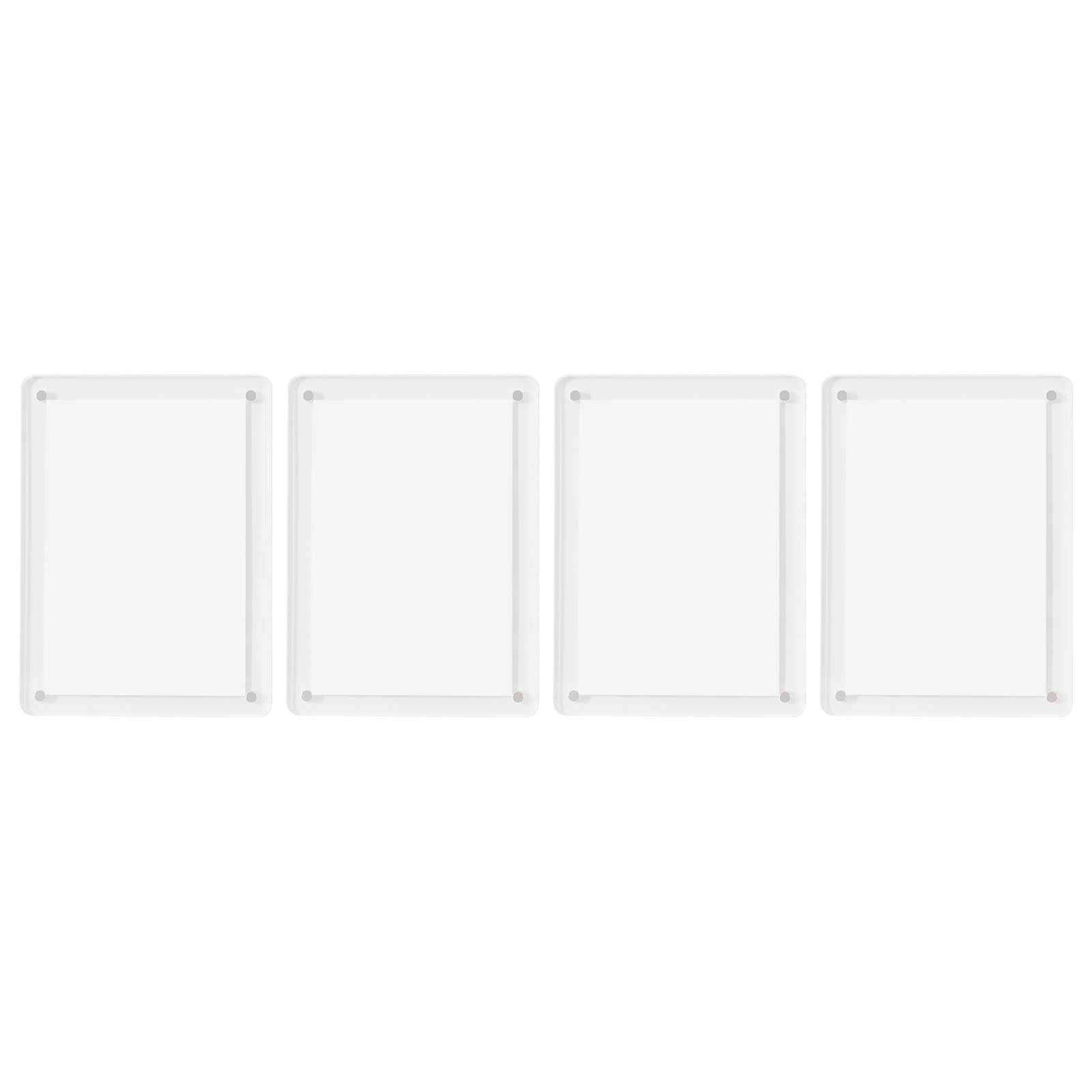 Elnwnnkc 4Pcs Modern Clear Acrylic Refrigerator Photo Frame for Displaying Pictures and Small Artwork on Fridge Fridge Photo Frame