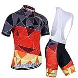 GJSYC - Conjunto de playera de ciclismo para hombre, de secado rápido, con acolchado de gel 3D, transpirable, absorbe la humedad, ropa de bicicleta, pantalones cortos, mallas para deportes al aire, C,