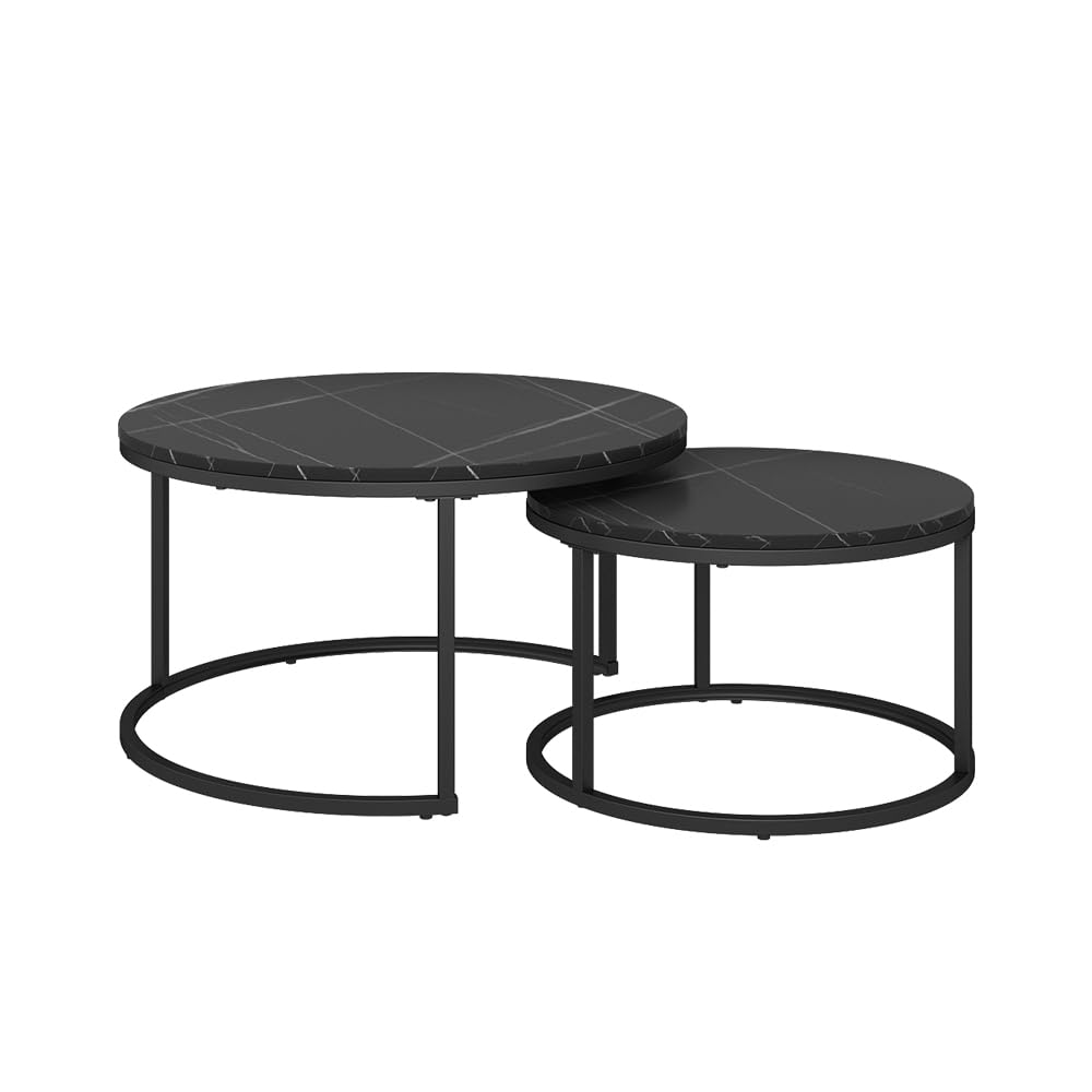 Vicco Couchtisch-Set Montreal, Schwarz, 77 x 40 cm 2 Teile, platzsparend klappbar und vielseitig kombinierbar