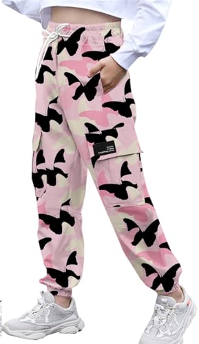 Image of Cromoncent Girls & Womens Camo Print Cargo Pants Outdoor Lightweight Jogger Baggy Pants, 6 Years - XX-Large