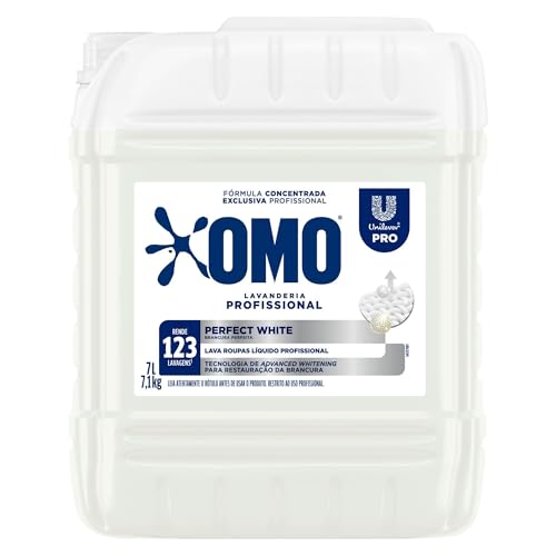 Lava-Roupas Líquido Concentrado Lavanderia Profissional Omo Perfect White Pro Galão 7l, OMO