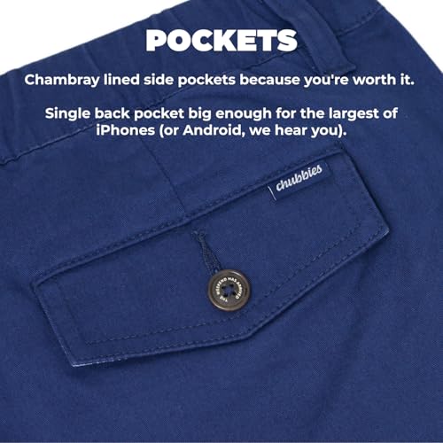 Image of Chubbies Chino Shorts Men 5.5 Inch - Mens Shorts Casual with Elastic Waistband, Side and Back Pockets, Stretch Cotton Blend