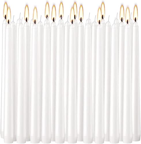Pliadvbu ACNMM323 30 Pack Tall Taper Candles - 10 Inch White Dripless, Unscented Dinner Candle - Paraffin Wax thumb #1