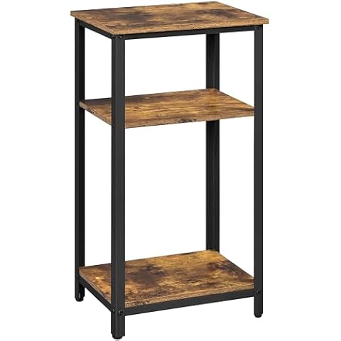 Yaheetech 3-Tier Retro Side Table with Storage Cover