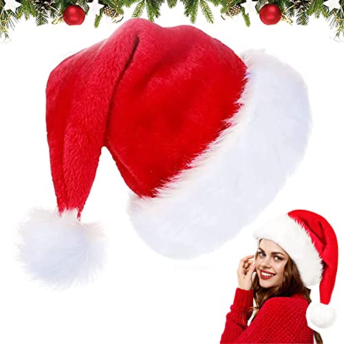 Bonnet de Père Noël, Chapeau de Noël Unisexe, Bonnets de Noel Enfant, Chapeaux de Noël Unisexe Chapeau de Vacances, Chapeau de Père Noël de Pompon Cover
