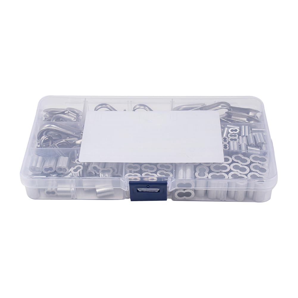 Cnfang4 Car Crimping Loop Sleeve Assortment for Wire Rope Cable Thimbles Rigging 1/16