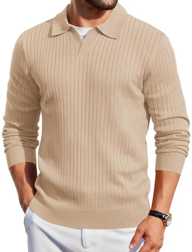COOFANDY Men's Knit Polo Sweater